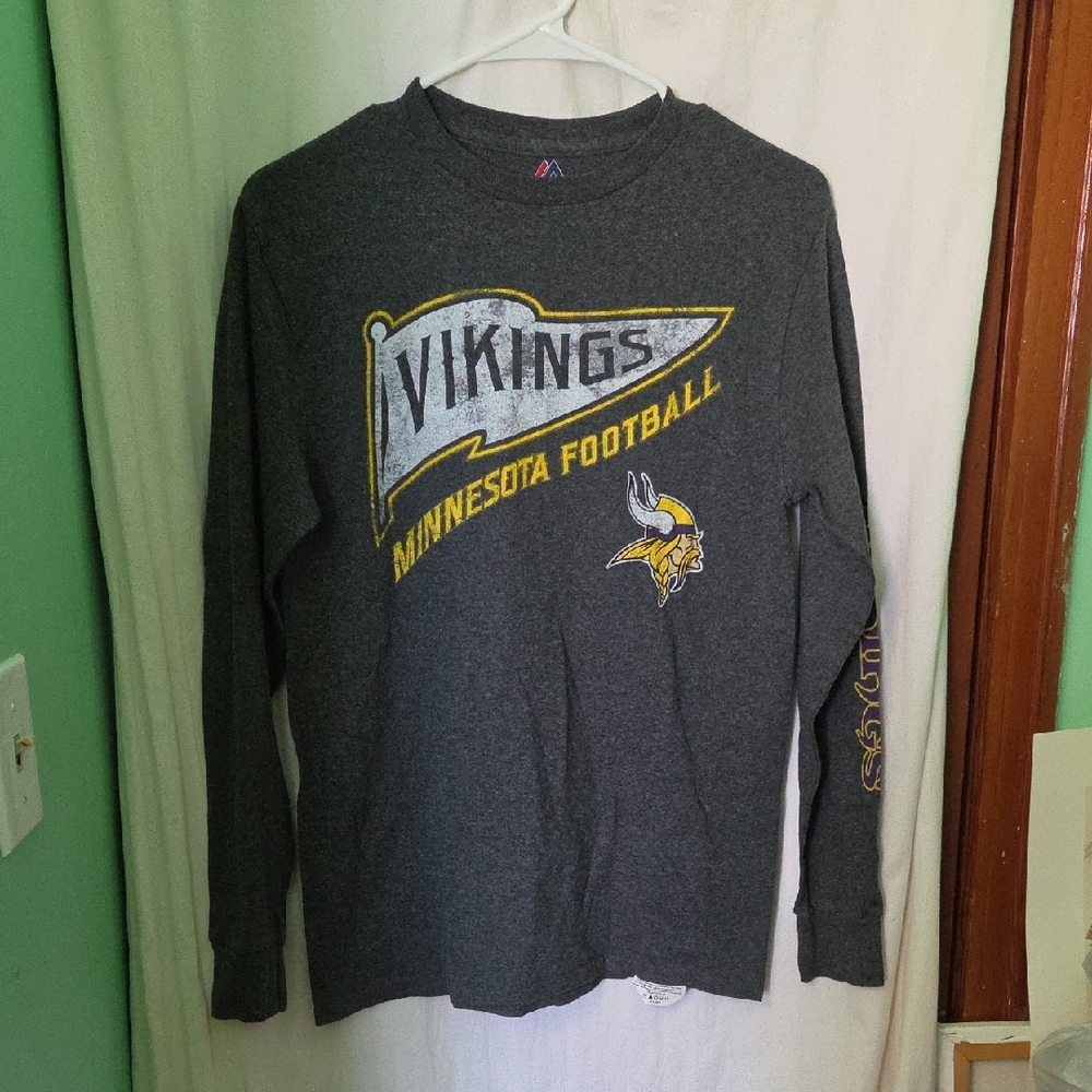 Minnesota Vikings Football Majestic Long Sleeve T Shirt